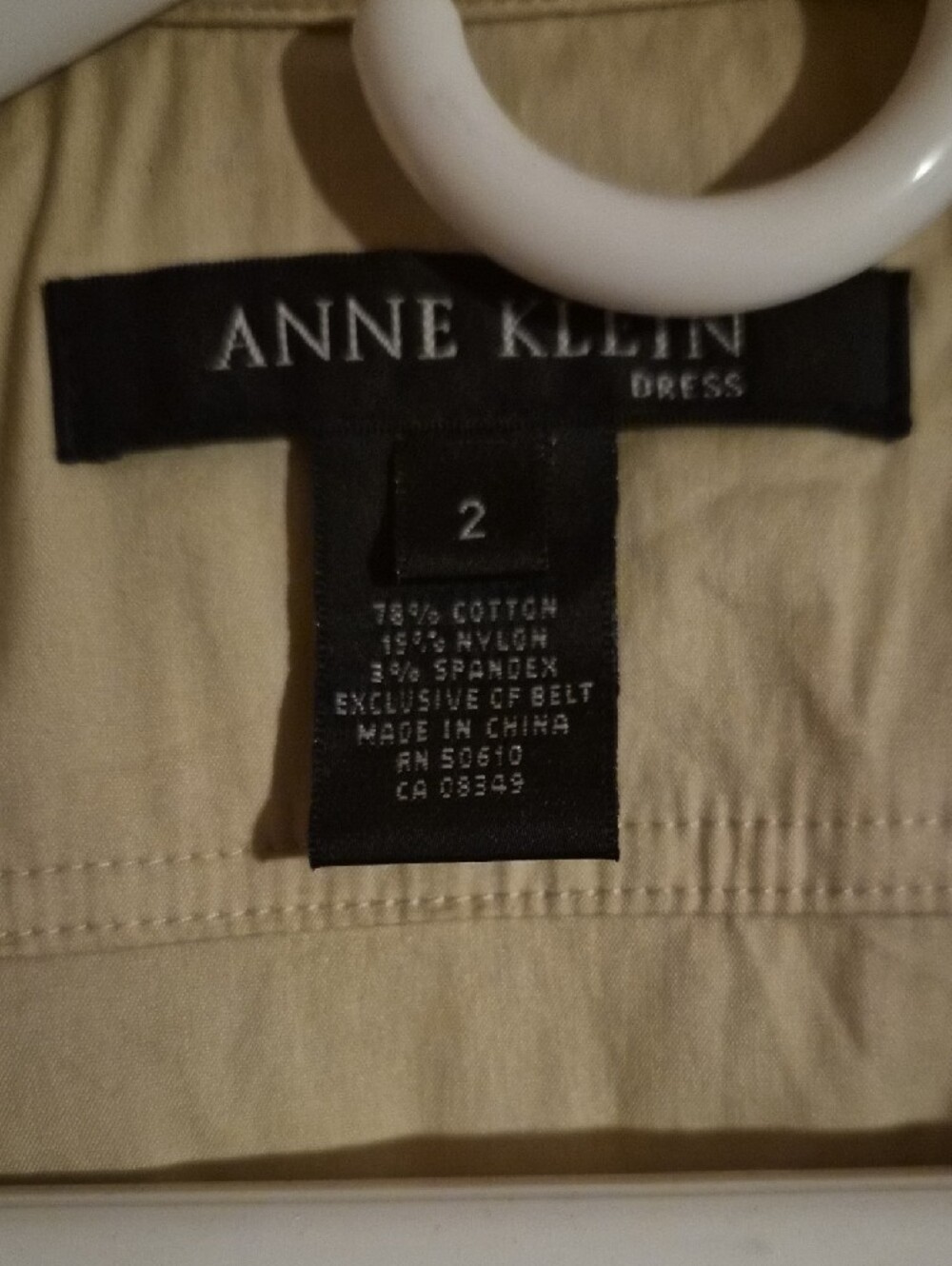 Anne Klein Light Tan Trench Coat Dress - Picture 2 of 3